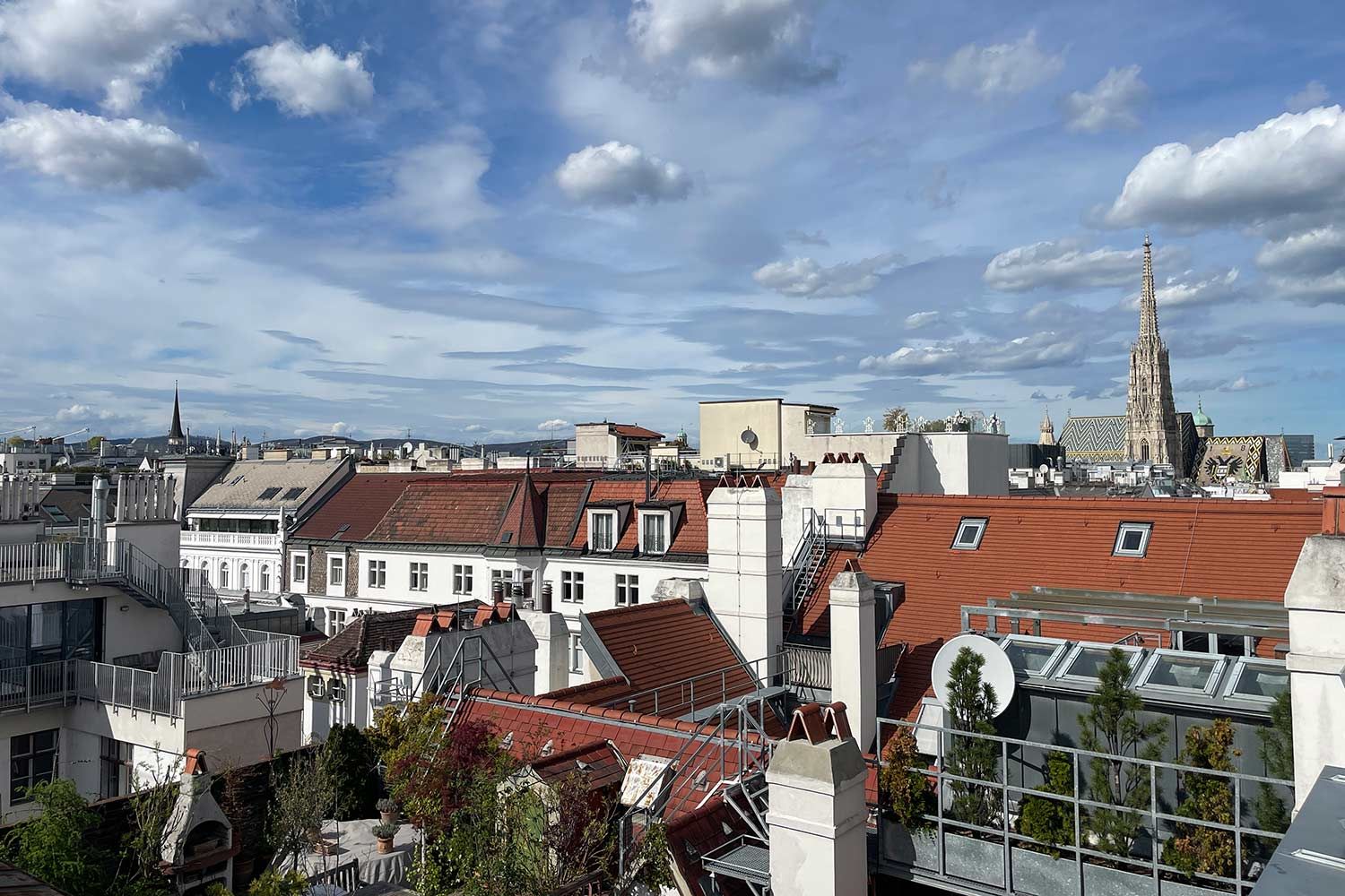 Blick von der Dachterrasse