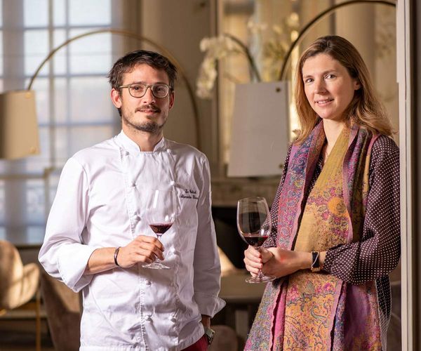 Küchenchef Alexandre Baumard und Angélus-Eigentümerin Stéphanie de Boüard-Rivoal
