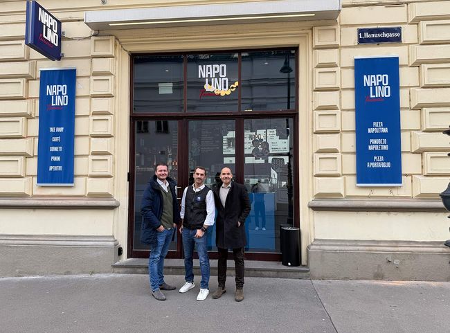 Die Gargiulo-Brüder mit Restaurantleiter Philipp Kunz