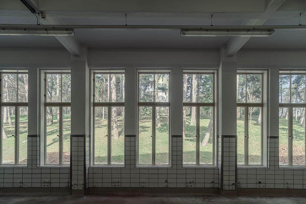 Blick auf die Otto Wagner Kirche am Steinhof