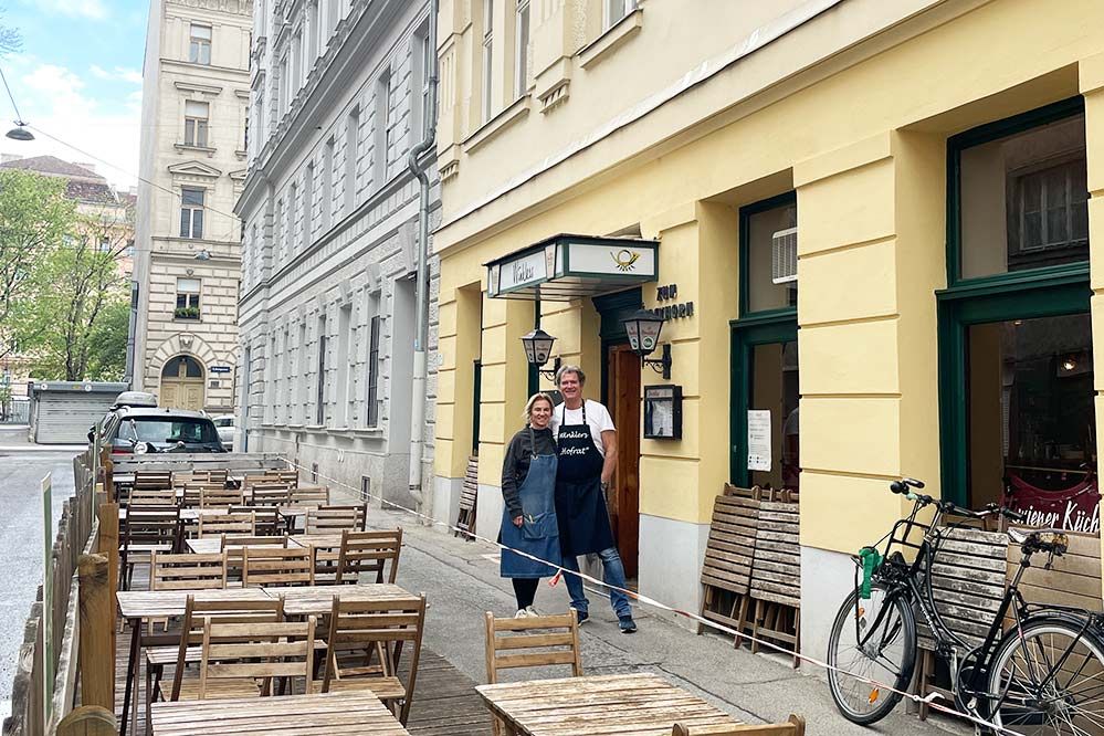 Gemütlicher Schanigarten in der Posthorngasse