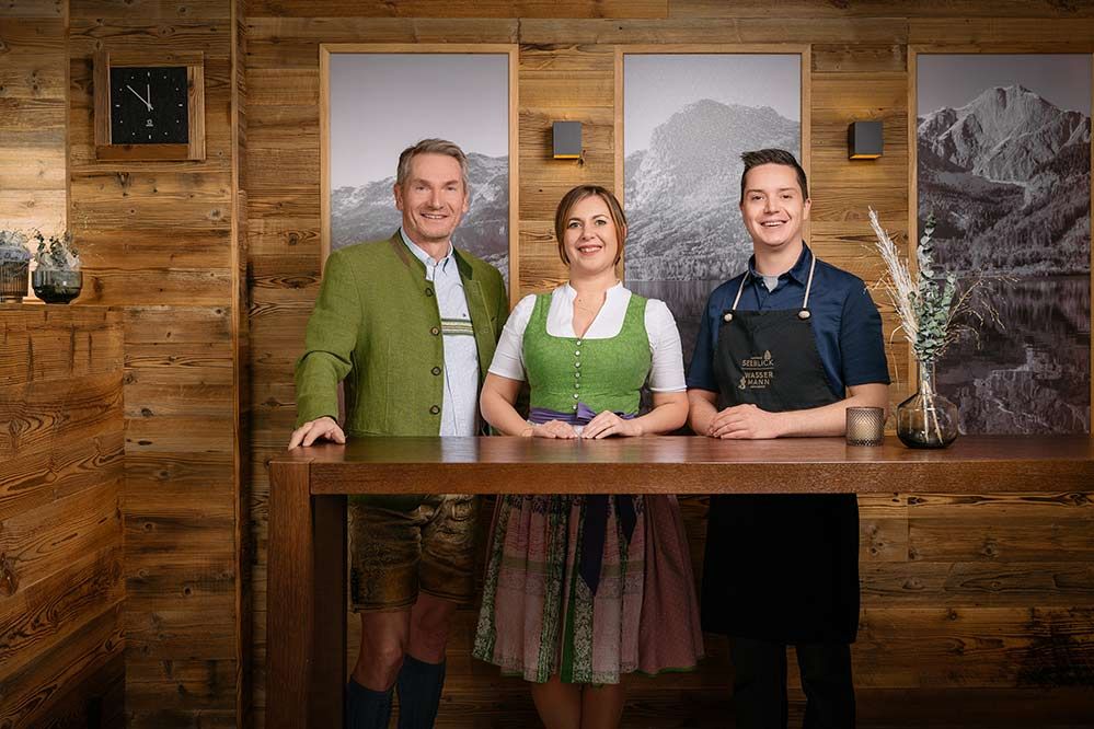 Hoteldirektor Franz Kromoser, Restaurantleiterin Hannah Savel, Küchenchef Johannes Ganisl